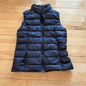 Eddie Bauer EB650 Down Puffer Vest Quilted Insulated Black Women's Size Large